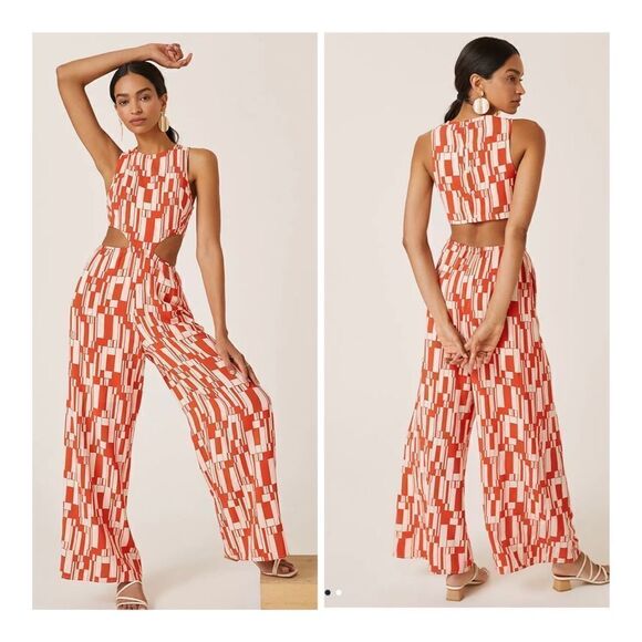 NWT Corey Lynn Calter Cutout
Wide-Leg Jumpsuit
Size XS 
Retail $170 - Picture 1 of 7